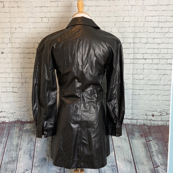 Zara Faux Vegan Leather Long Sleeve Mini Dress Party Bloggers Favorite Winter - Picture 9 of 16